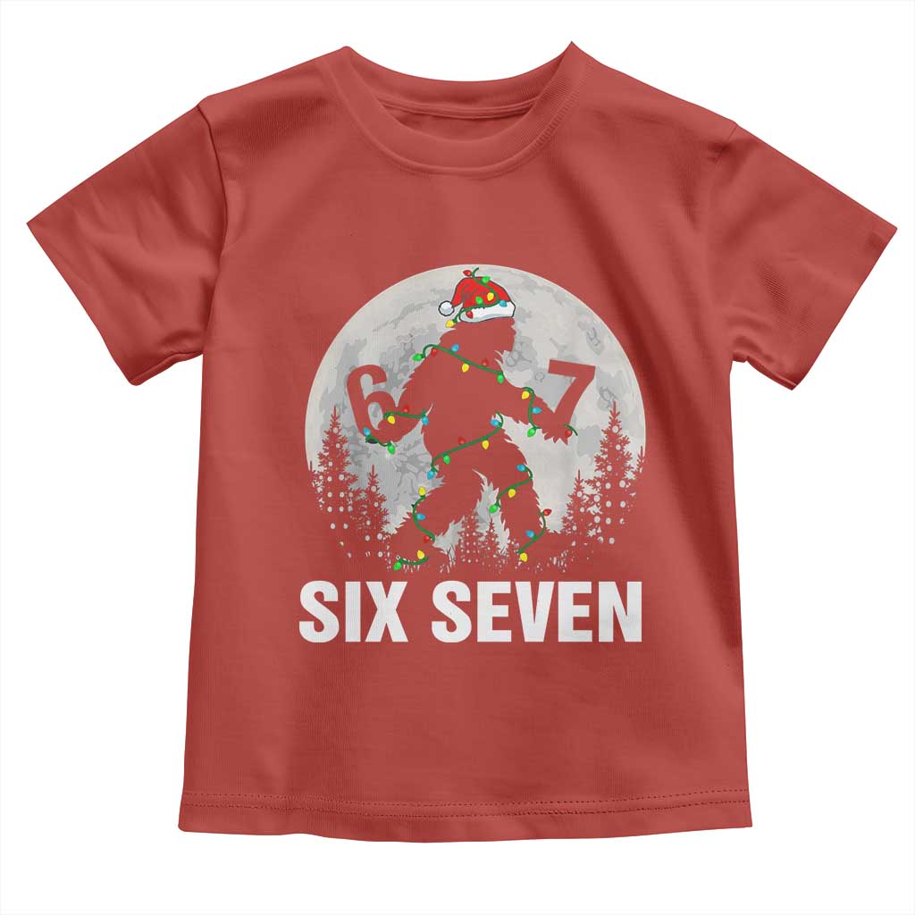 67 Six Seven Toddler T Shirt Funny Bigfoot Christmas Sasquatch Moon - Wonder Print Shop