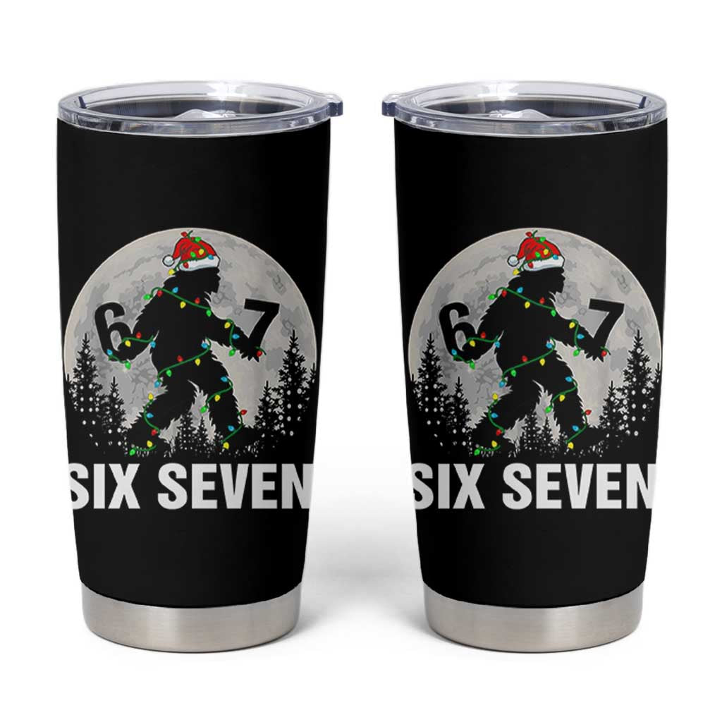67 Six Seven Tumbler Cup Funny Bigfoot Christmas Sasquatch Moon - Wonder Print Shop