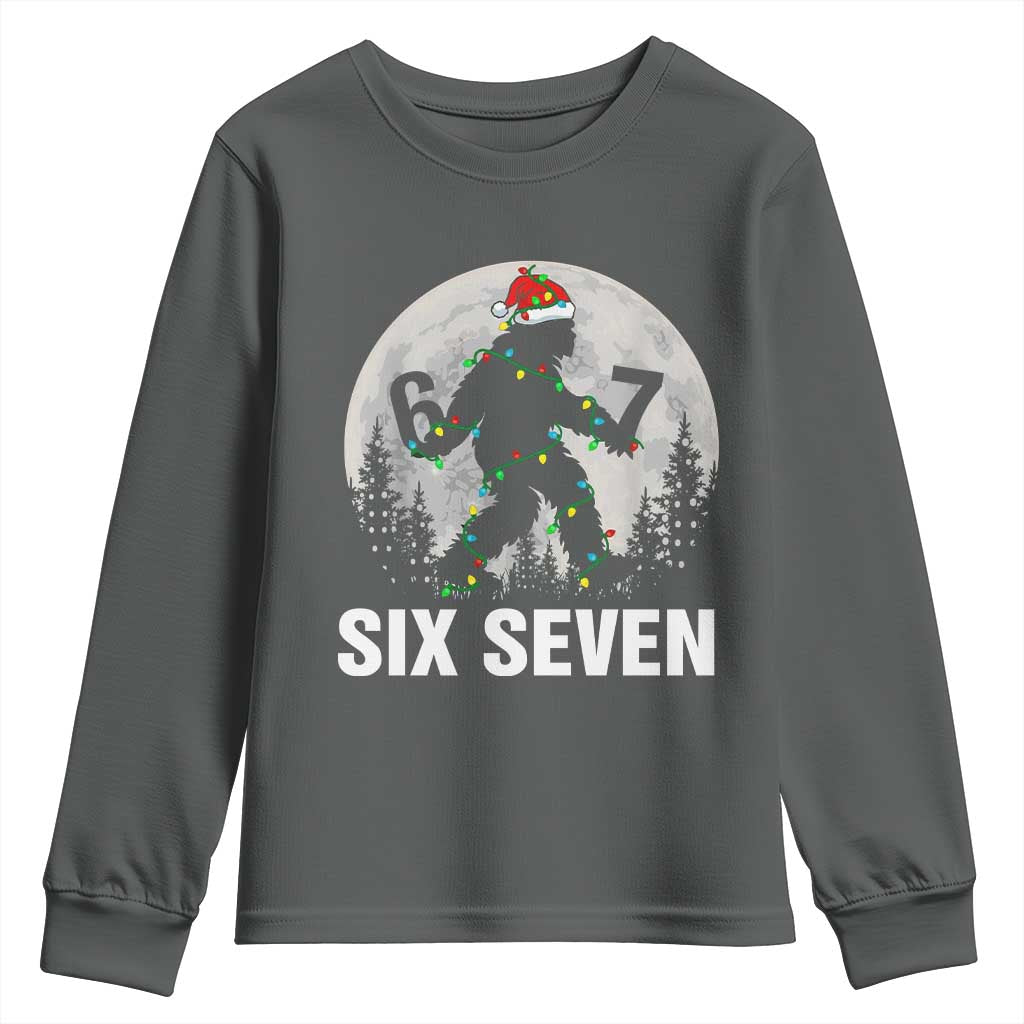 67 Six Seven Youth Sweatshirt Funny Bigfoot Christmas Sasquatch Moon - Wonder Print Shop