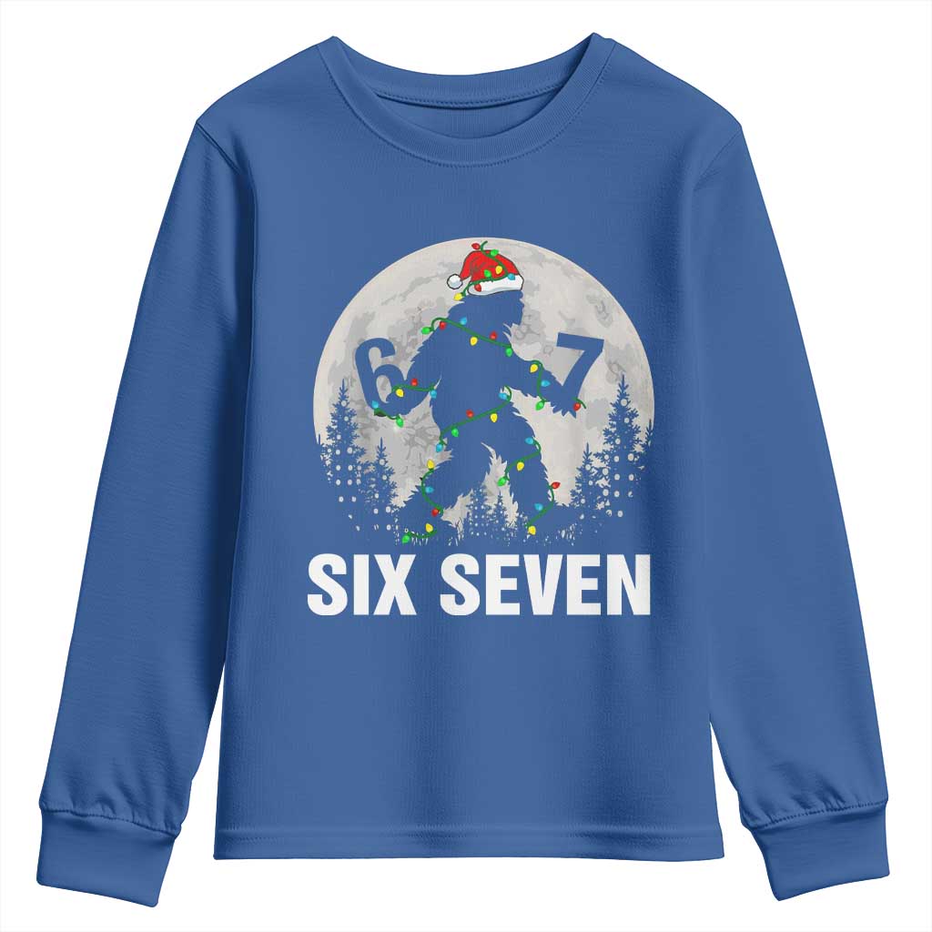 67 Six Seven Youth Sweatshirt Funny Bigfoot Christmas Sasquatch Moon - Wonder Print Shop