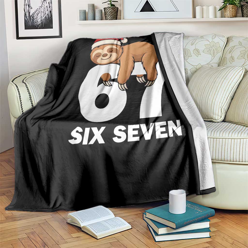 67 Six Seven Throw Blanket Funny Sloth Christmas - Wonder Print Shop