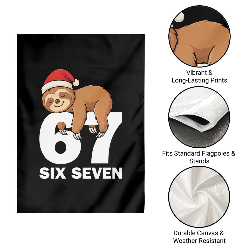 67 Six Seven Garden Flag Funny Sloth Christmas - Wonder Print Shop