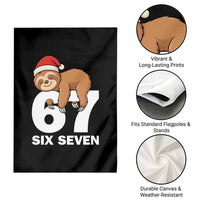67 Six Seven Garden Flag Funny Sloth Christmas - Wonder Print Shop