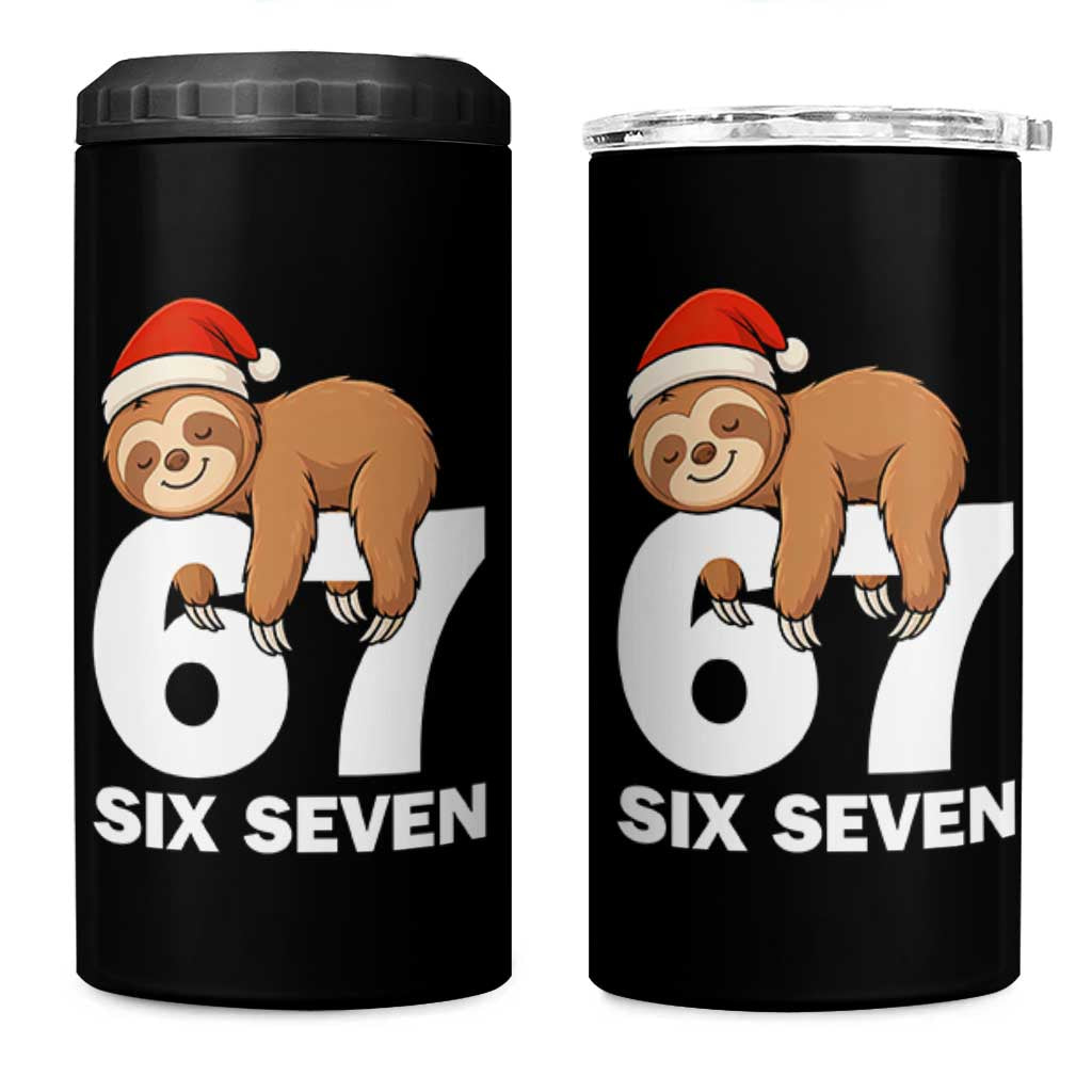 67 Six Seven 4 in 1 Can Cooler Tumbler Funny Sloth Christmas - Wonder Print Shop