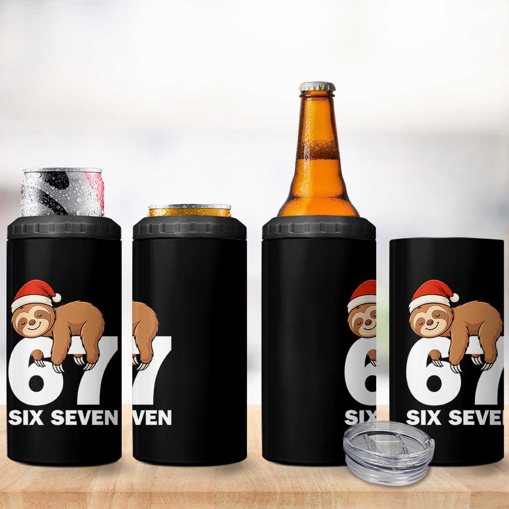 67 Six Seven 4 in 1 Can Cooler Tumbler Funny Sloth Christmas - Wonder Print Shop