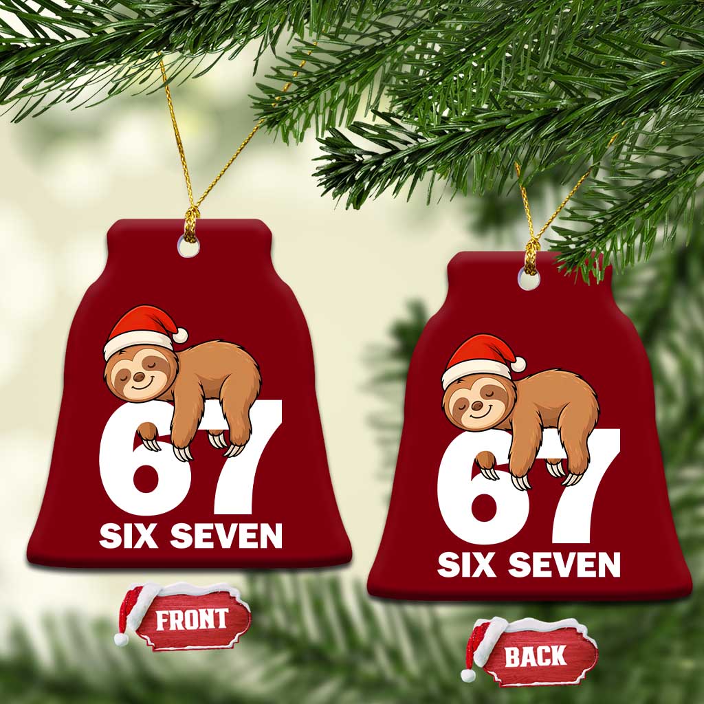 67 Six Seven Ceramic Ornament Funny Sloth Xmas - Wonder Print Shop