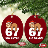 67 Six Seven Ceramic Ornament Funny Sloth Xmas - Wonder Print Shop