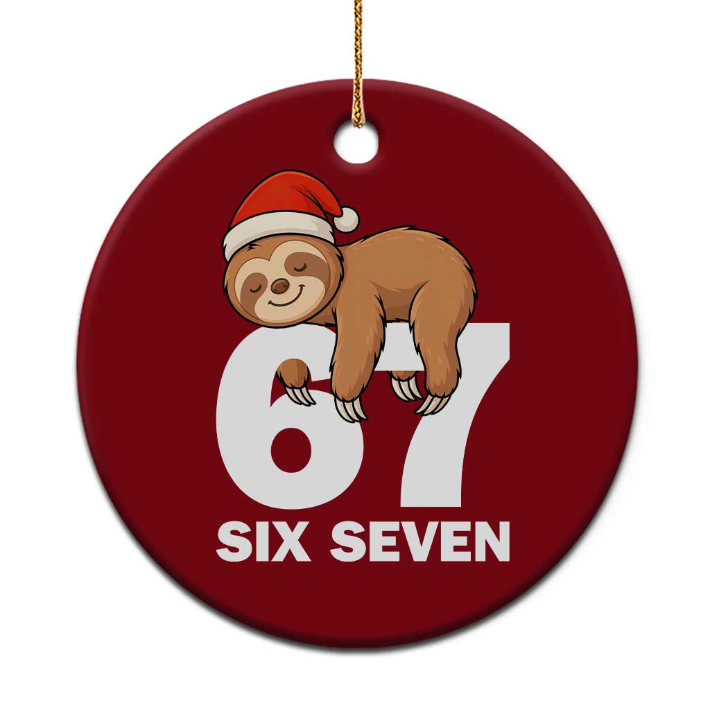 67 Six Seven Ceramic Ornament Funny Sloth Xmas - Wonder Print Shop