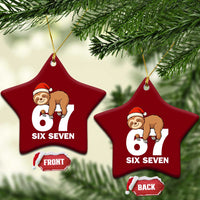67 Six Seven Ceramic Ornament Funny Sloth Xmas - Wonder Print Shop