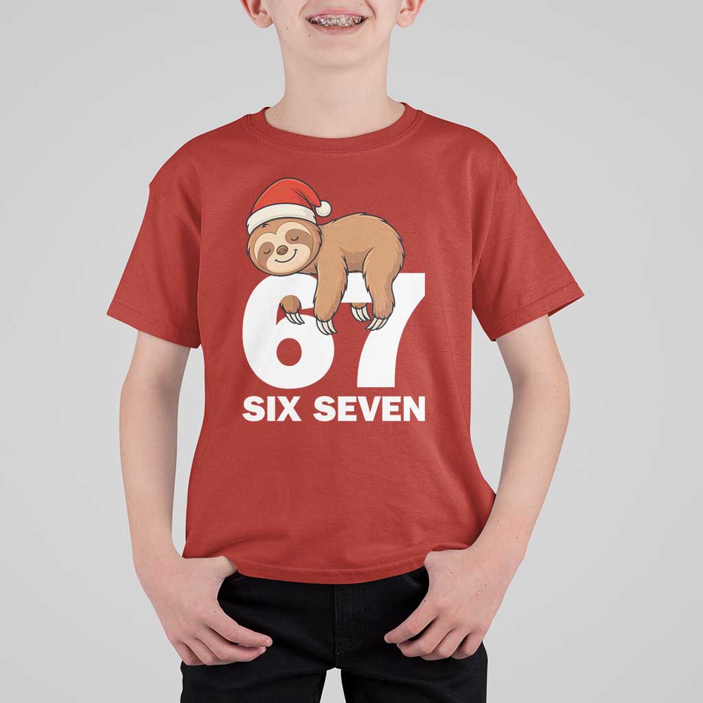 67 Six Seven T Shirt For Kid Funny Sloth Christmas - Wonder Print Shop