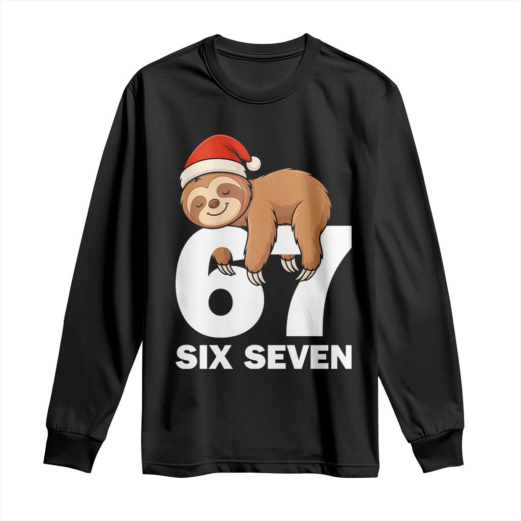 67 Six Seven Long Sleeve Shirt Funny Sloth Christmas - Wonder Print Shop
