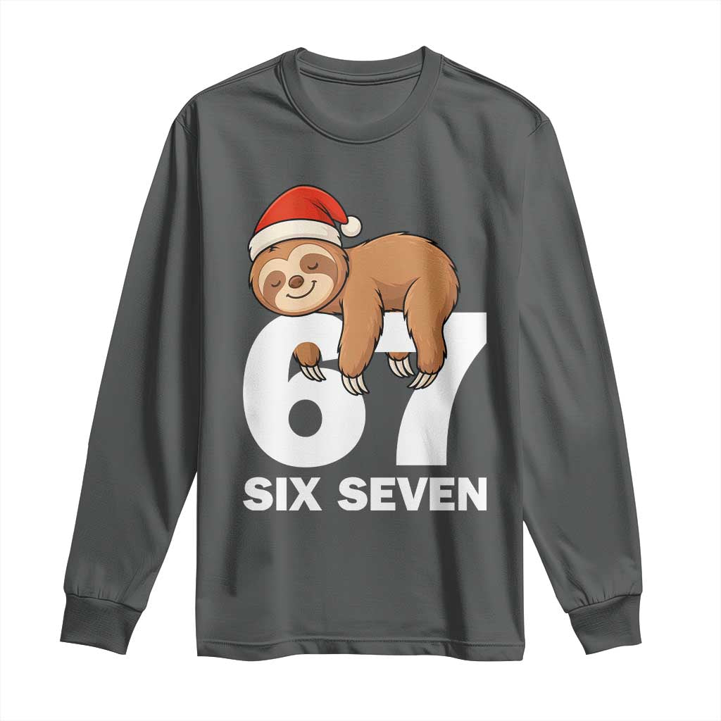 67 Six Seven Long Sleeve Shirt Funny Sloth Christmas - Wonder Print Shop