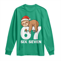 67 Six Seven Long Sleeve Shirt Funny Sloth Christmas - Wonder Print Shop