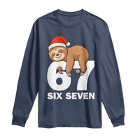 67 Six Seven Long Sleeve Shirt Funny Sloth Christmas - Wonder Print Shop