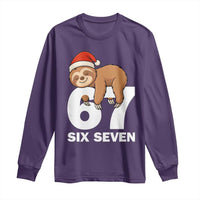67 Six Seven Long Sleeve Shirt Funny Sloth Christmas - Wonder Print Shop