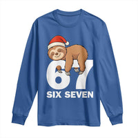67 Six Seven Long Sleeve Shirt Funny Sloth Christmas - Wonder Print Shop