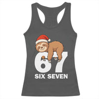 67 Six Seven Racerback Tank Top Funny Sloth Christmas - Wonder Print Shop