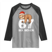 67 Six Seven Raglan Shirt Funny Sloth Christmas - Wonder Print Shop