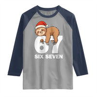 67 Six Seven Raglan Shirt Funny Sloth Christmas - Wonder Print Shop