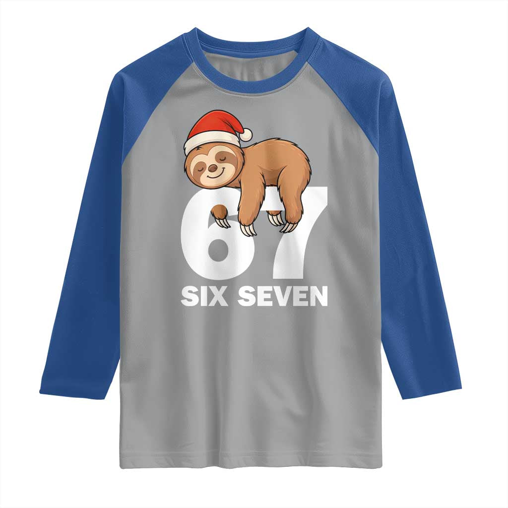 67 Six Seven Raglan Shirt Funny Sloth Christmas - Wonder Print Shop