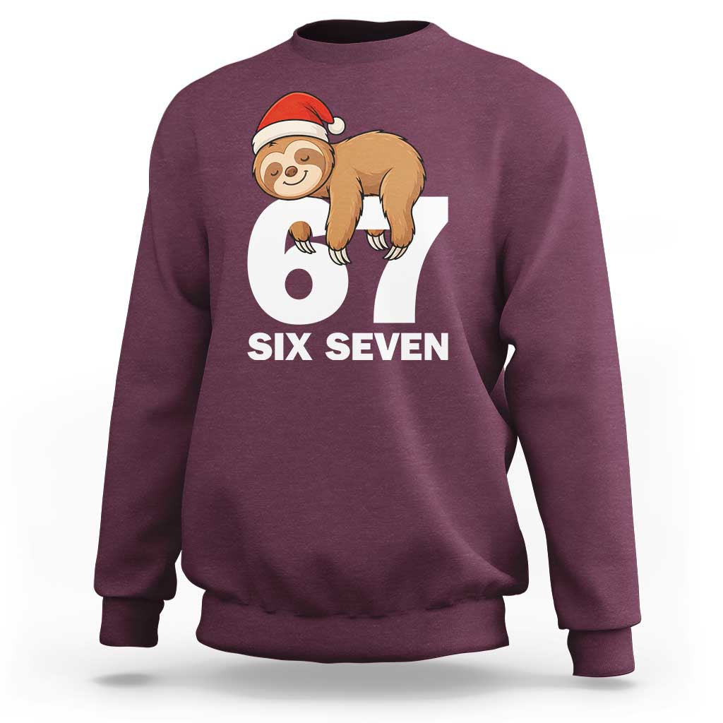 67 Six Seven Sweatshirt Funny Sloth Christmas - Wonder Print Shop