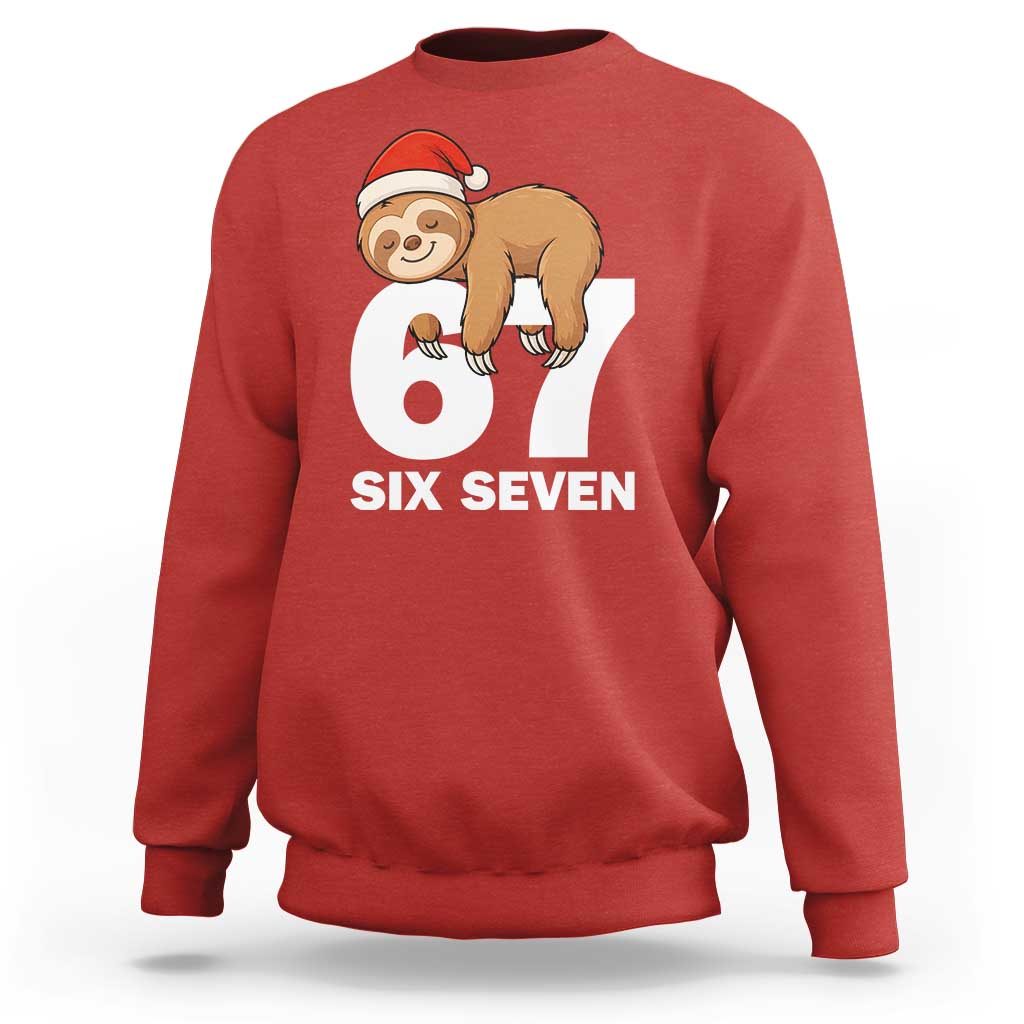 67 Six Seven Sweatshirt Funny Sloth Christmas - Wonder Print Shop