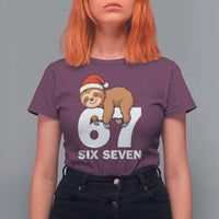 67 Six Seven T Shirt For Women Funny Sloth Christmas - Wonder Print Shop
