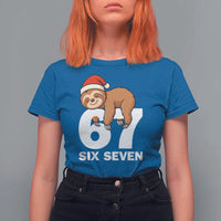 67 Six Seven T Shirt For Women Funny Sloth Christmas - Wonder Print Shop