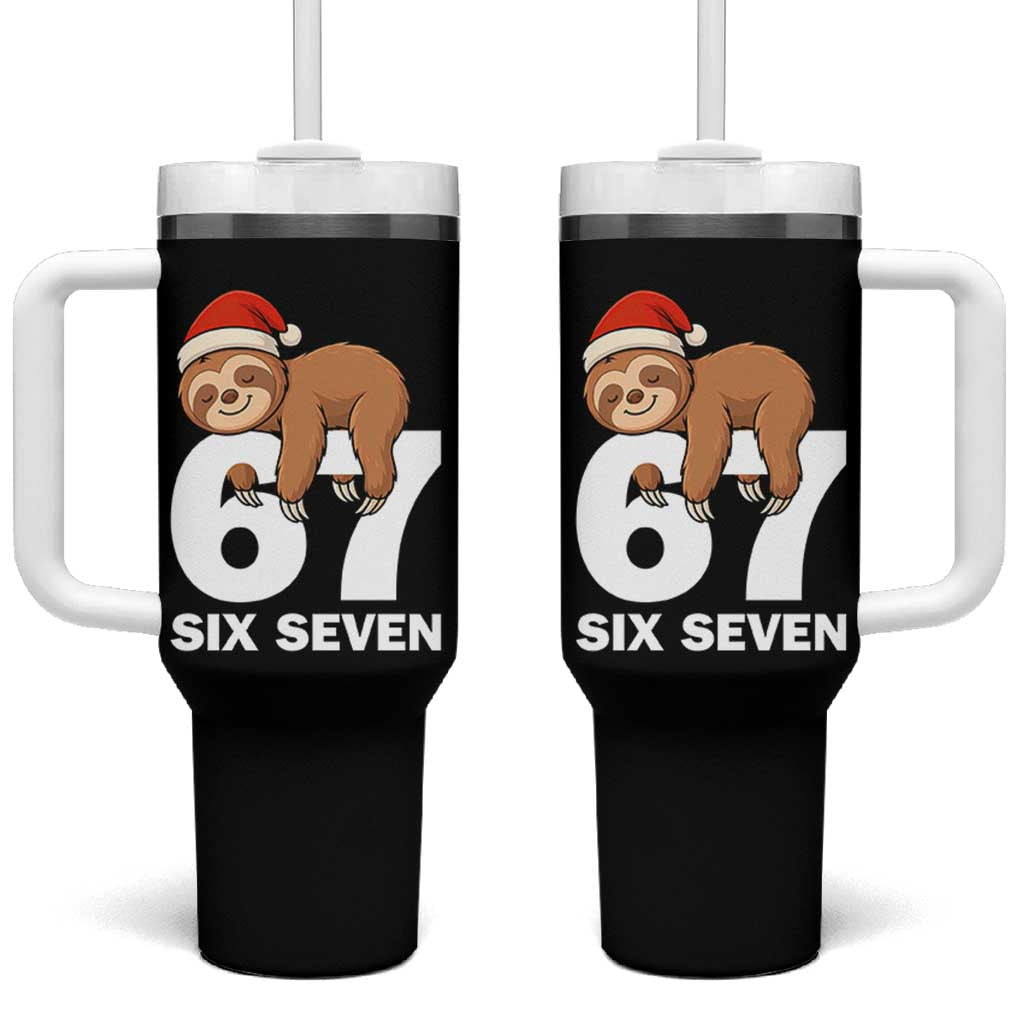 67 Six Seven Tumbler With Handle Funny Sloth Christmas - Wonder Print Shop
