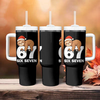 67 Six Seven Tumbler With Handle Funny Sloth Christmas - Wonder Print Shop