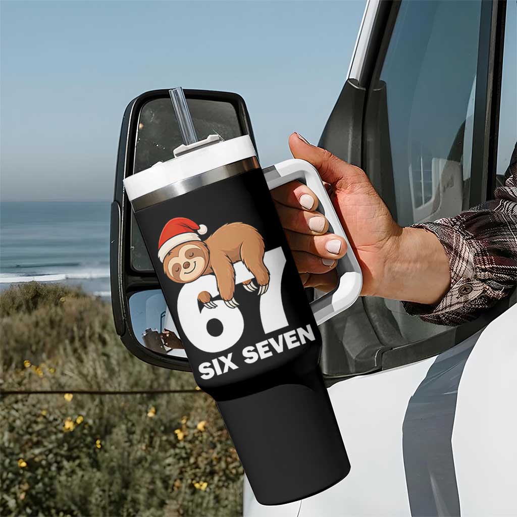 67 Six Seven Tumbler With Handle Funny Sloth Christmas - Wonder Print Shop