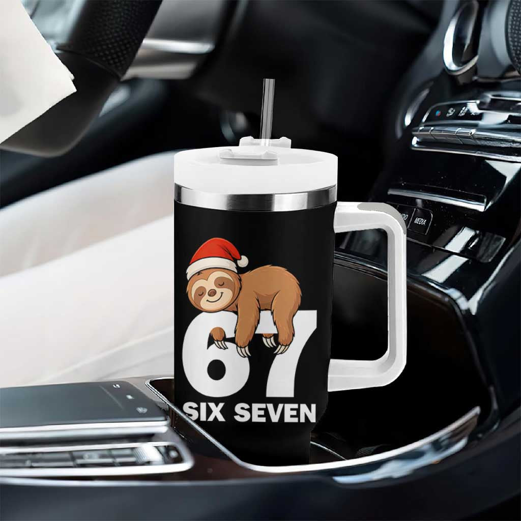 67 Six Seven Tumbler With Handle Funny Sloth Christmas - Wonder Print Shop