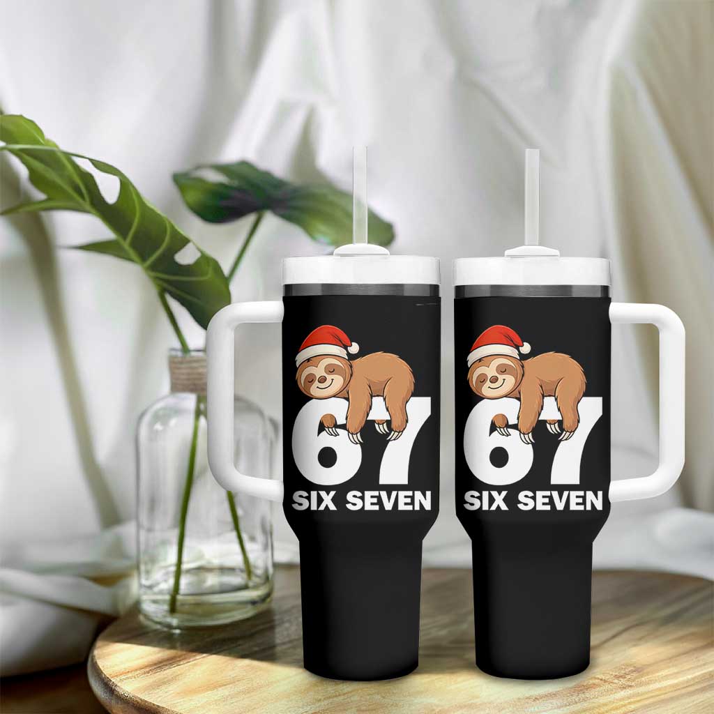 67 Six Seven Tumbler With Handle Funny Sloth Christmas - Wonder Print Shop