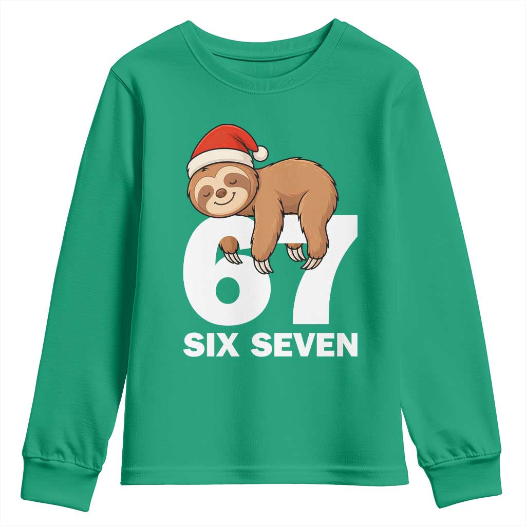 67 Six Seven Youth Sweatshirt Funny Sloth Christmas - Wonder Print Shop