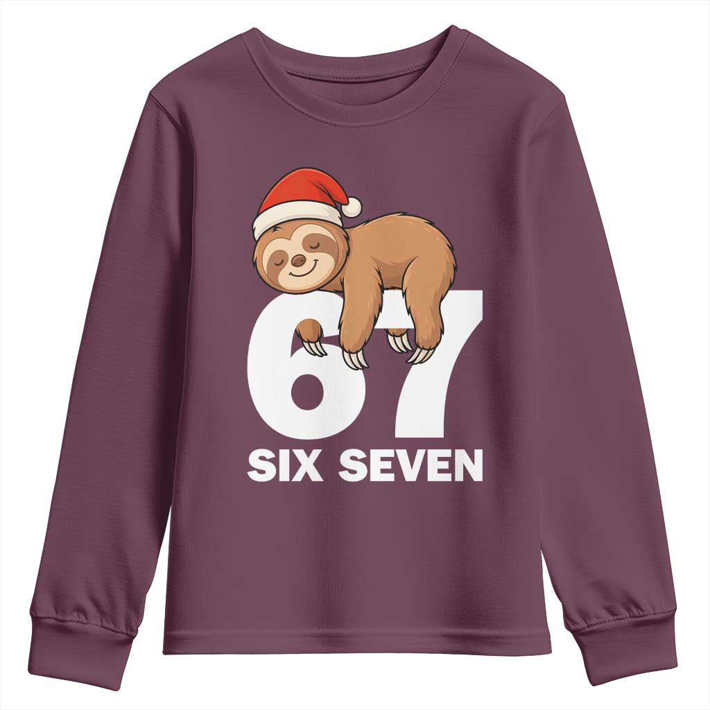 67 Six Seven Youth Sweatshirt Funny Sloth Christmas - Wonder Print Shop