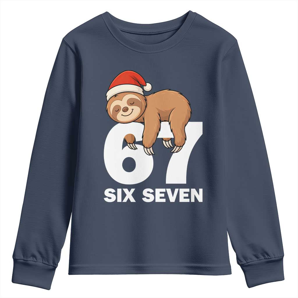 67 Six Seven Youth Sweatshirt Funny Sloth Christmas - Wonder Print Shop