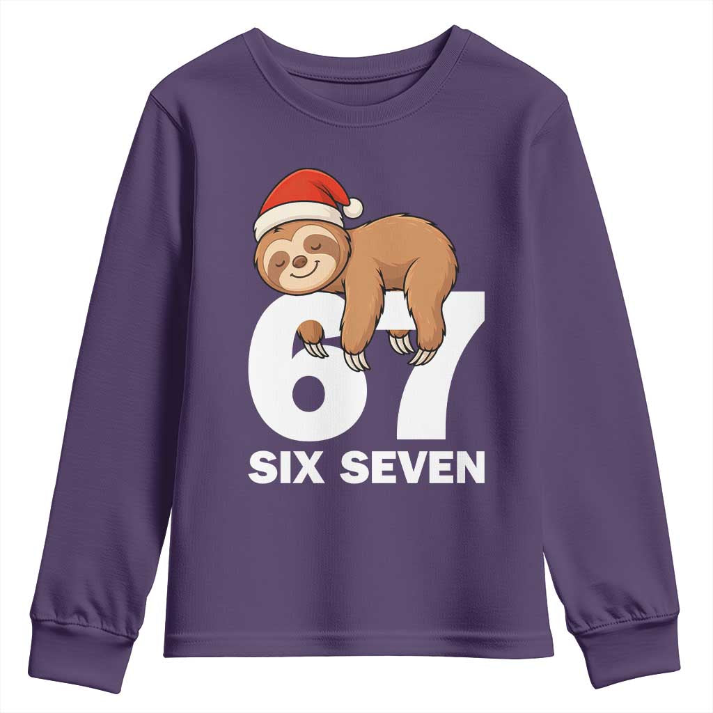 67 Six Seven Youth Sweatshirt Funny Sloth Christmas - Wonder Print Shop