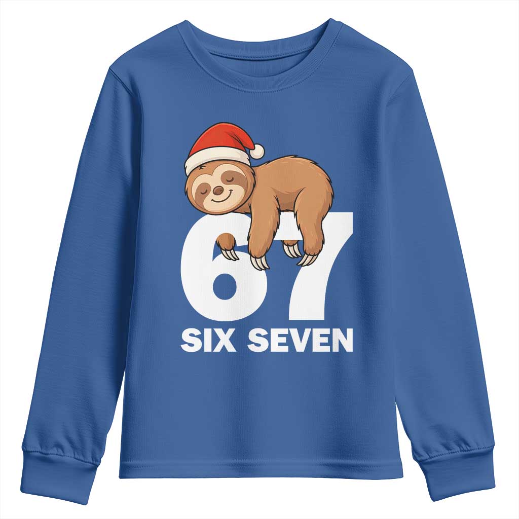 67 Six Seven Youth Sweatshirt Funny Sloth Christmas - Wonder Print Shop