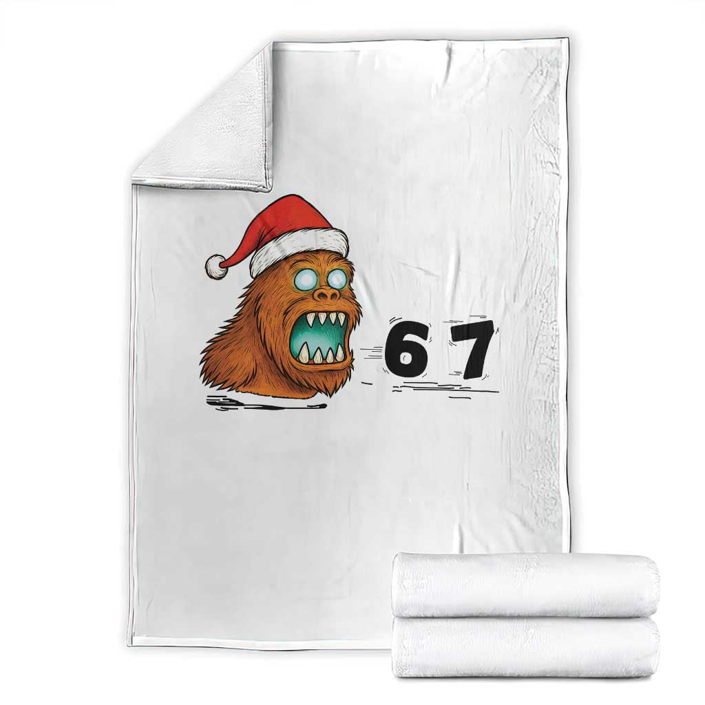 67 Six Seven Throw Blanket Funny Bigfoot Christmas - Wonder Print Shop