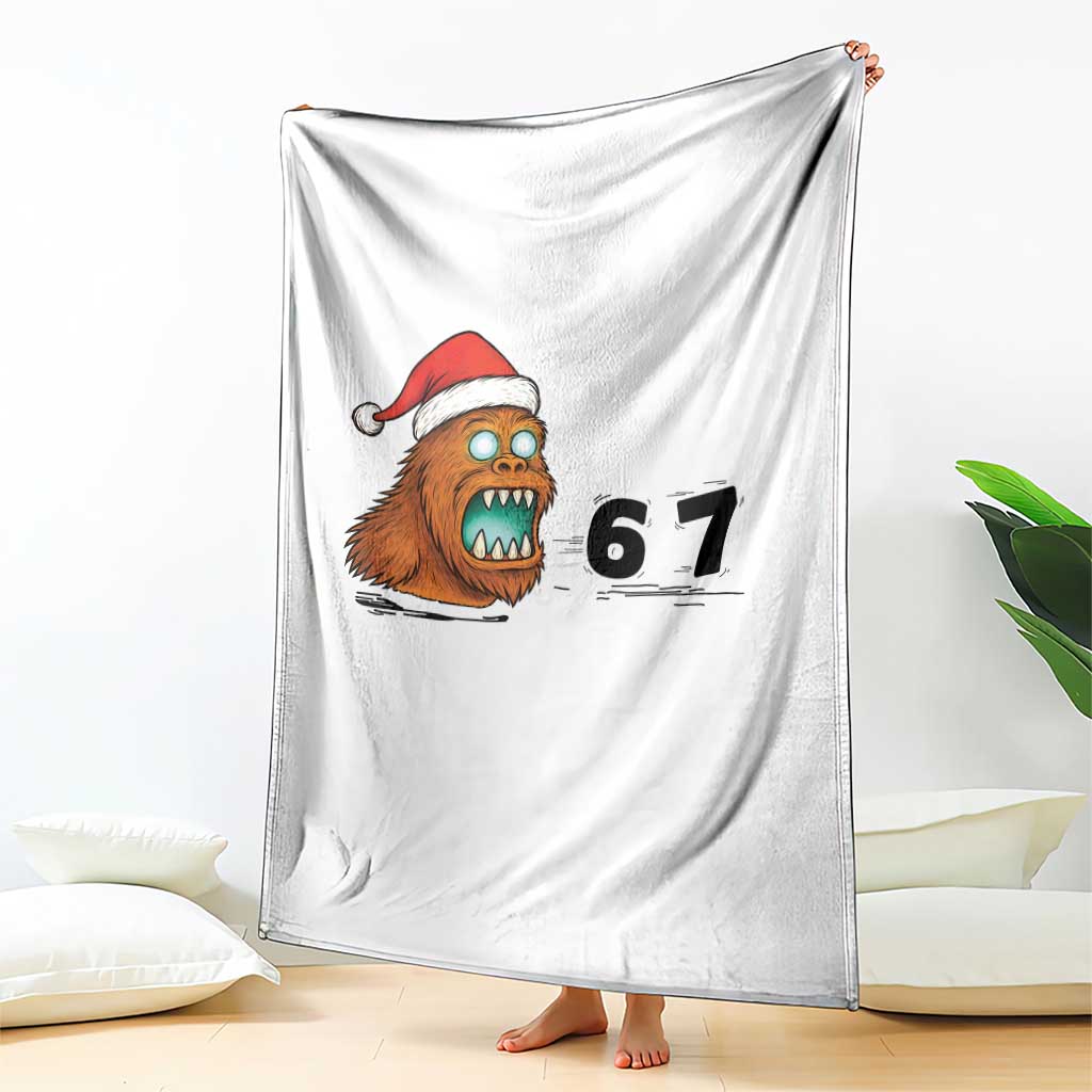 67 Six Seven Throw Blanket Funny Bigfoot Christmas - Wonder Print Shop