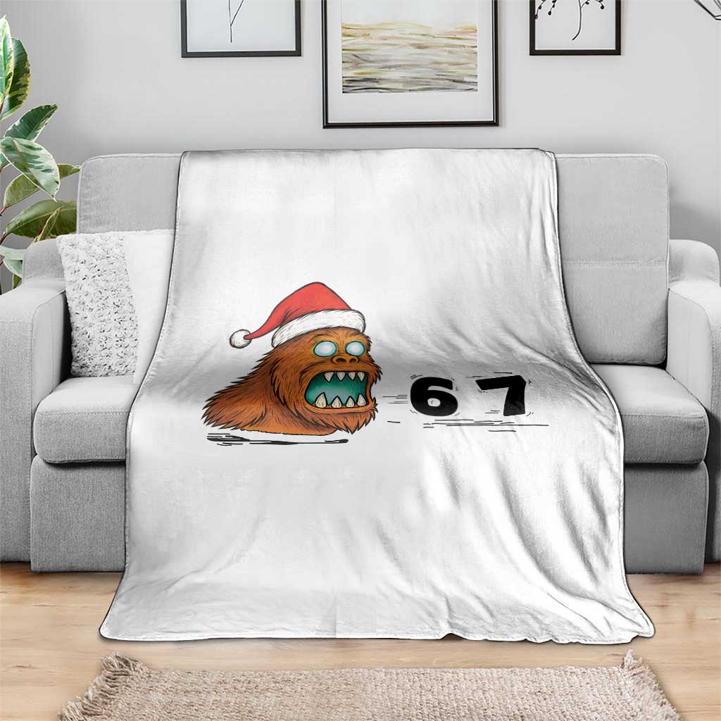 67 Six Seven Throw Blanket Funny Bigfoot Christmas - Wonder Print Shop