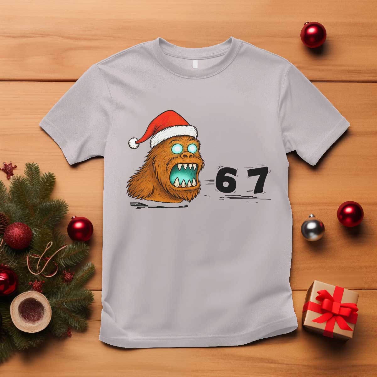 67 Six Seven T Shirt Funny Bigfoot Christmas - Wonder Print Shop