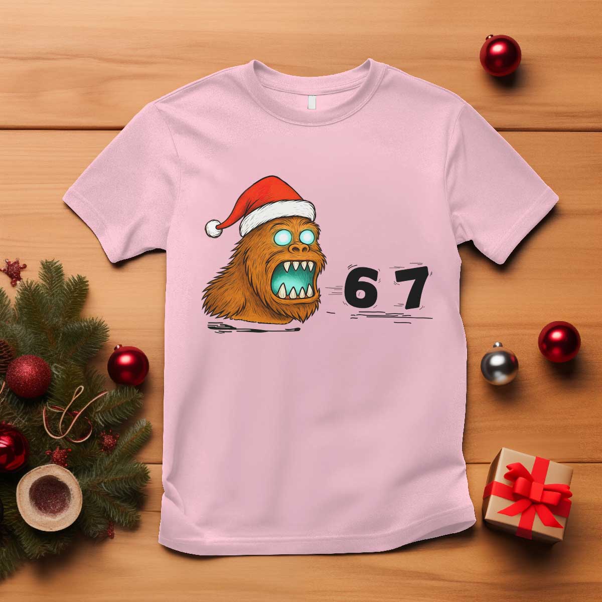 67 Six Seven T Shirt Funny Bigfoot Christmas - Wonder Print Shop