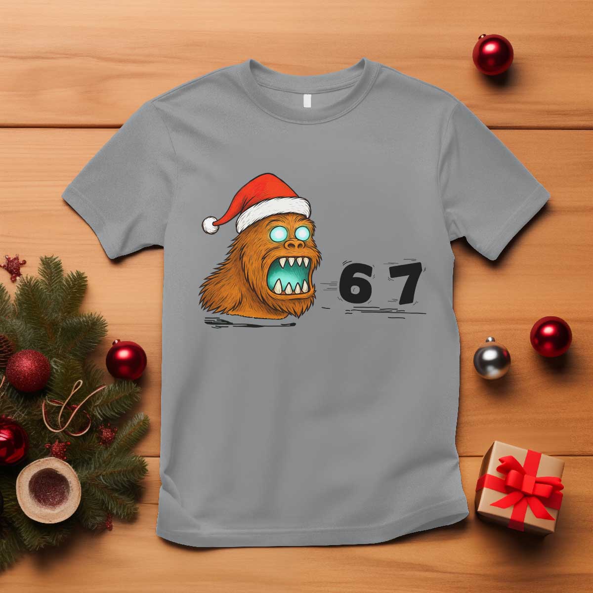 67 Six Seven T Shirt Funny Bigfoot Christmas - Wonder Print Shop