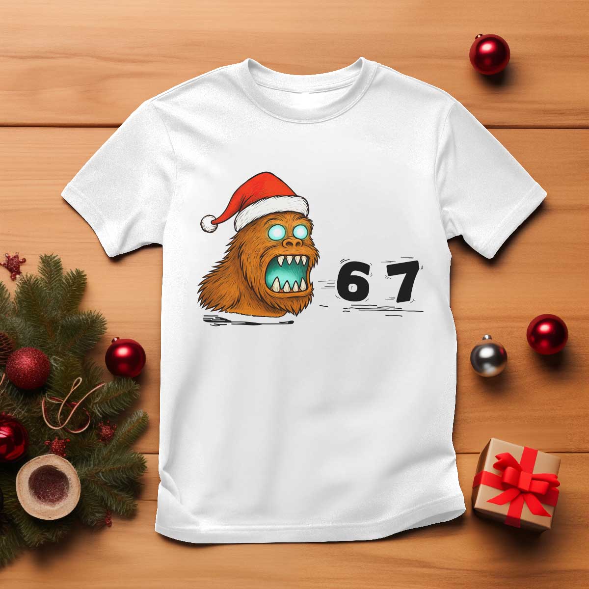 67 Six Seven T Shirt Funny Bigfoot Christmas - Wonder Print Shop