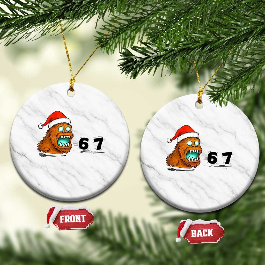 67 Six Seven Ceramic Ornament Funny Bigfoot Xmas - Wonder Print Shop