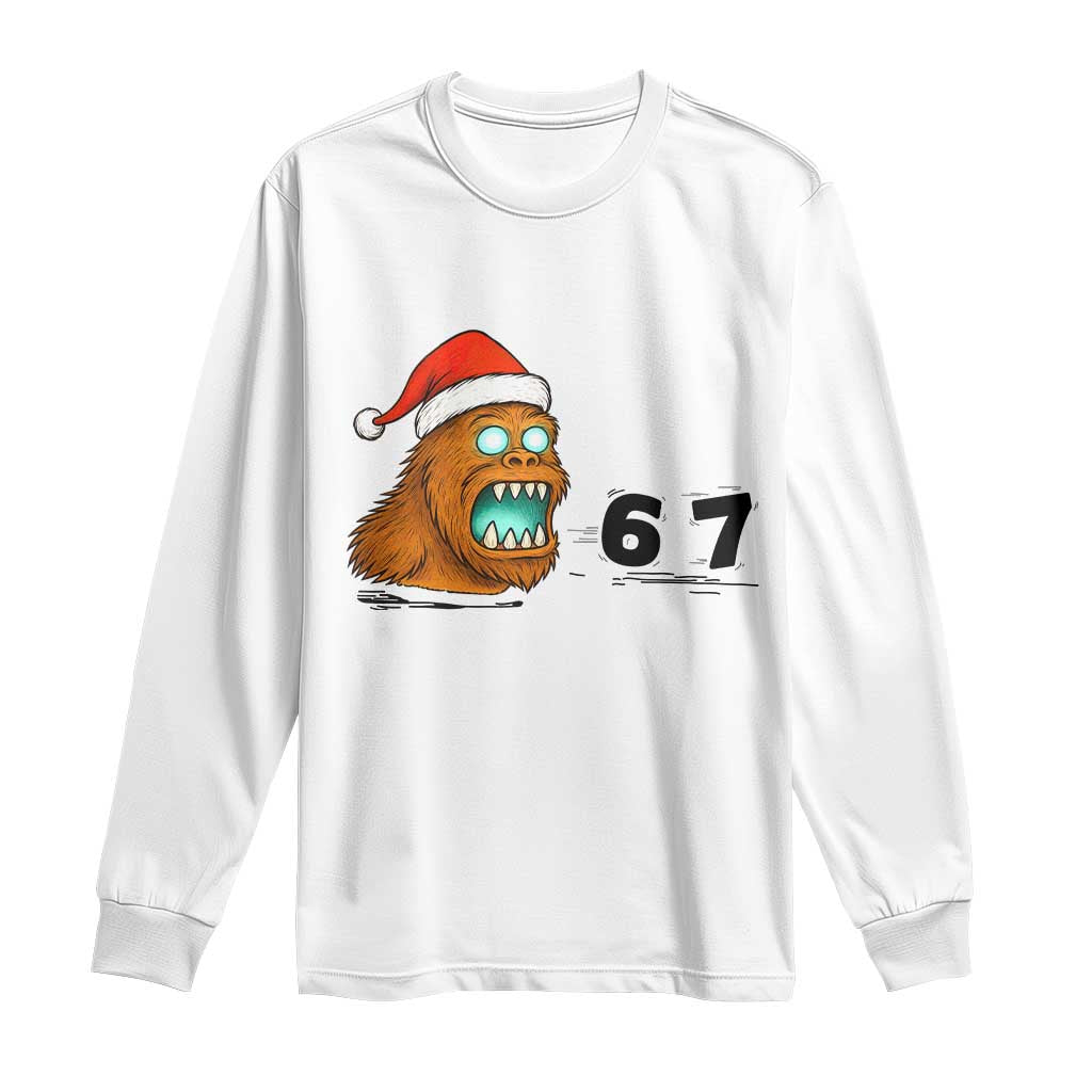 67 Six Seven Long Sleeve Shirt Funny Bigfoot Christmas - Wonder Print Shop