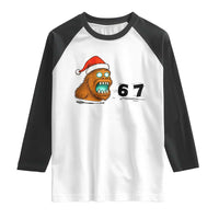 67 Six Seven Raglan Shirt Funny Bigfoot Christmas - Wonder Print Shop
