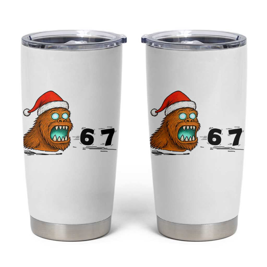 67 Six Seven Tumbler Cup Funny Bigfoot Christmas - Wonder Print Shop