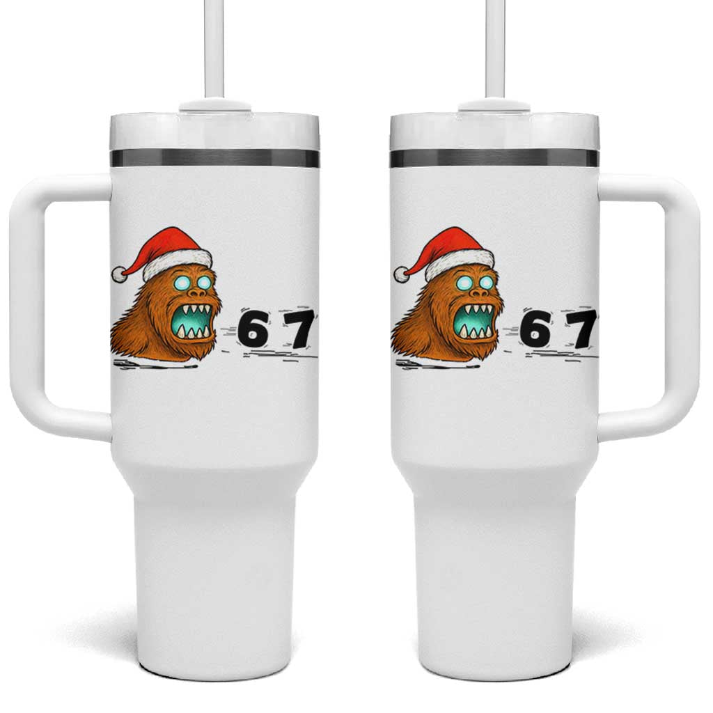 67 Six Seven Tumbler With Handle Funny Bigfoot Christmas - Wonder Print Shop